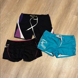 O'Neill Women's Black and Teal Shorts